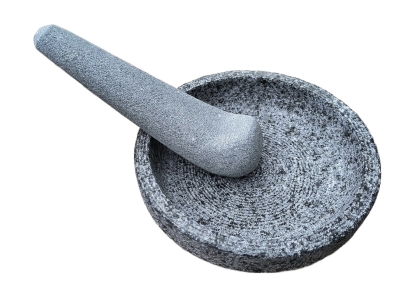 ein indonesischer Mörer, ein Tjobek aus granit, 18cm, mit Stössel