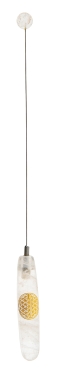 Tensor Edelstein Bergkristall mit Blume des lebens im Griff, 30,5 cm lang von Griff bis Antennenspitze