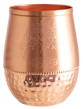 Trunkbecher aus Kupfer mit Yggdrasl, der Baum des Lebens