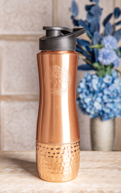 Kupfertrinkflasche 850ml mit Symbol Baum des Lebens