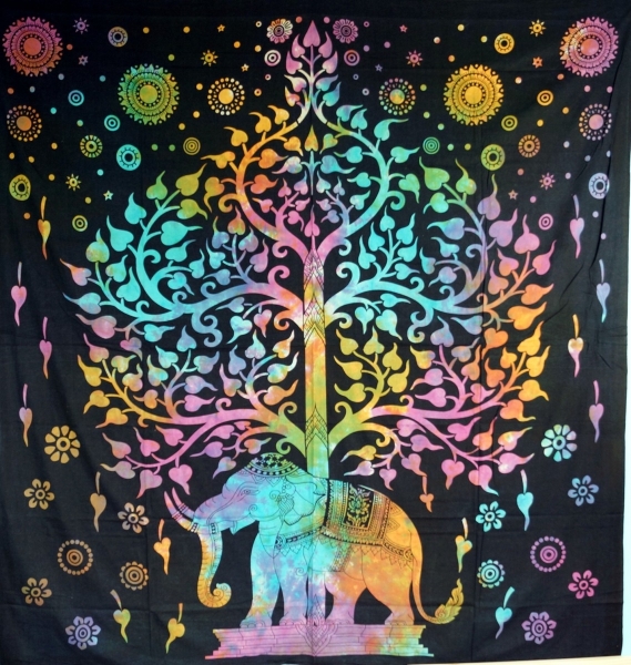 Wandbehang, Tagesdecke aus Indien Motiv Lebensbaum