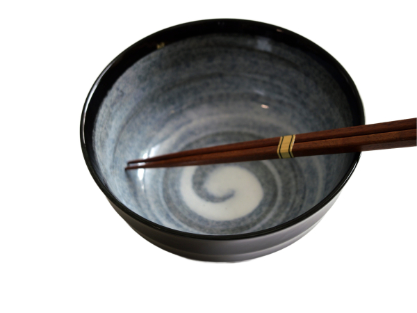 udon bowl set 2 schüssel mit stäbchen in schwarzem umkarton helle farbe