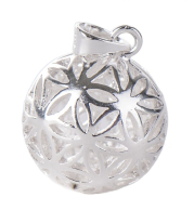 Anhänger silber in Kugelform Blume des Lebens